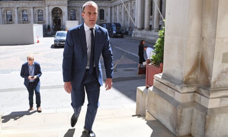 Foreign Secretary Dominic Raab arrives at the Foreign and Commonwealth Office