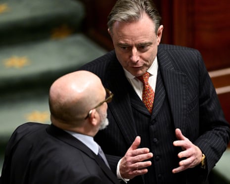 Prime minister Bart De Wever pictured during a plenary session of the Chamber at the federal parliament, in Brussels.