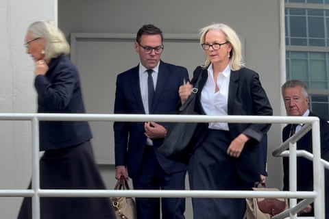 Prudence, James and Elisabeth Murdoch arrive at court in Reno, Nevada, in September last year. qhxidiqxkiqtdinv