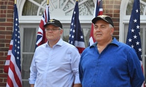 Prime minister Scott Morrison and Australia’s ambassador to the US Joe Hockey speak in Washington in September.