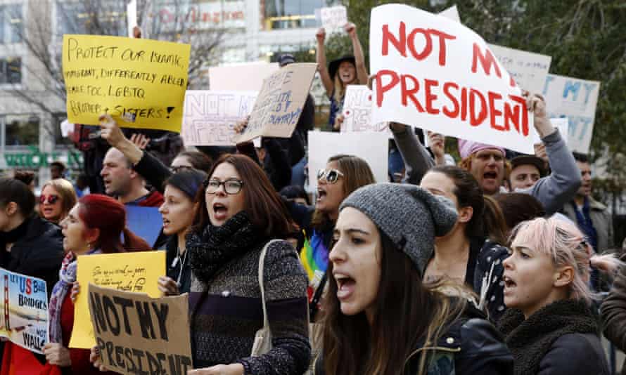 Donald Trump’s victory on Tuesday night has sparked demonstrations in major cities across the US.