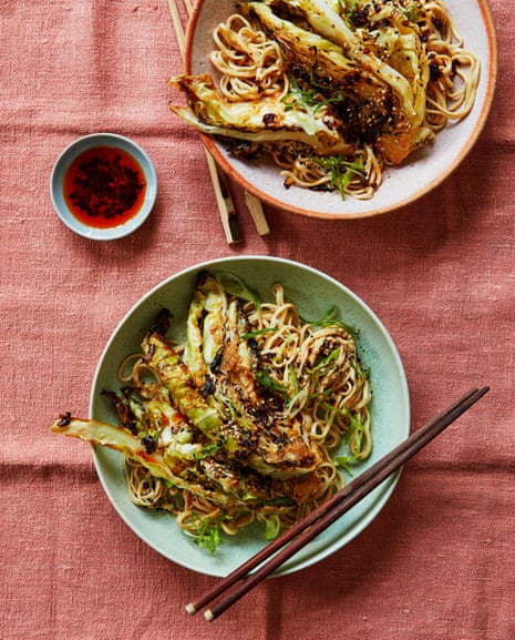 Thomasina Miers' grilled hispi cabbage and sesame noodles.