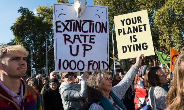 Demonstrators at an 'Extinction Rebellion' protest in London