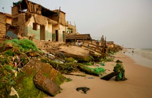 As conchas das casas de frente para o mar