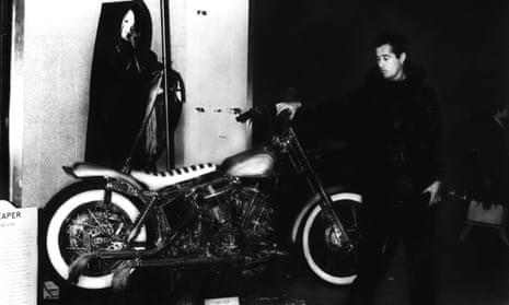 Kenneth Anger on the set of Scorpio Rising, 1963, which juxtaposed images of a leather biker-boys orgy with clips from Cecil B DeMille’s King of Kings.