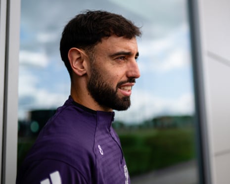 Bruno Fernandes at Manchester United training before the derby