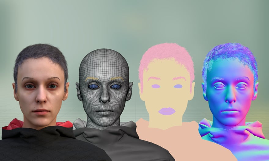 Synthetic faces made by Datagen.