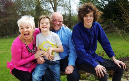 Matt Healy of band the 1975 (on right) with parents Denise Welch and Tim Healy, and brother Louis in 2010