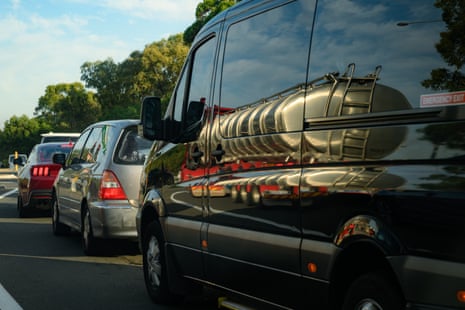 Reflection of a truck is seen on a vehicle on the A3 motorway
