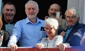 Film-maker Ken Loach with Jeremy Corbyn. Loach said ‘It’s funny these stories suddenly appeared when Jeremy Corbyn became leader, isn’t it?’