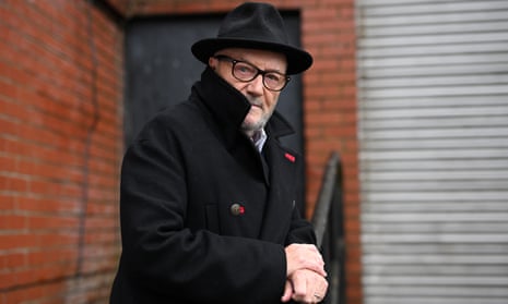 George Galloway outside his campaign office in Rochdale on 1 March, the day he was elected MP.