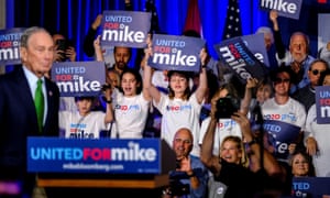 Mike Bloomberg with supporters at a rally in Miami, Florida on 26 January 2020.