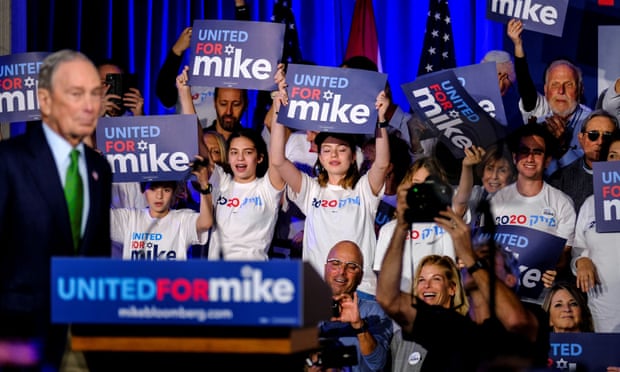 Mike Bloomberg with supporters at a rally in Miami, Florida on 26 January 2020. 