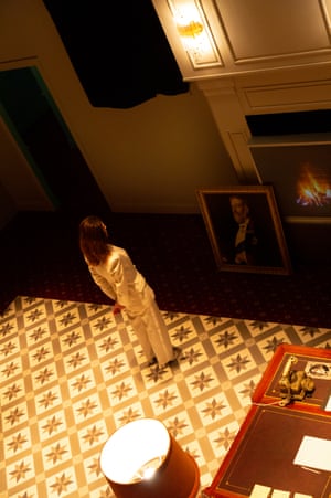 A scene in the immersive theatre production Because the Night at Malthouse Theatre, Melbourne.