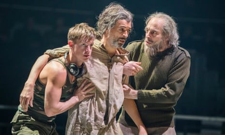 Samuel Boden (Telemachus), Roderick Williams (Ulysses) and Mark Milhofer (Eumaeus) in The Return of Ulysses by Monterverdi at the Roundhouse, London, January 2018.