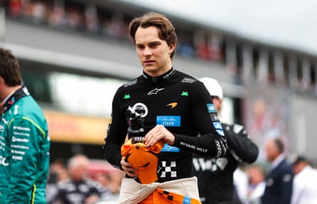 Oscar Piastri takes a walk at Spa-Francorchamps