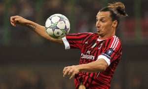 Zlatan Ibrahimovic playing for Milan in October 2011.