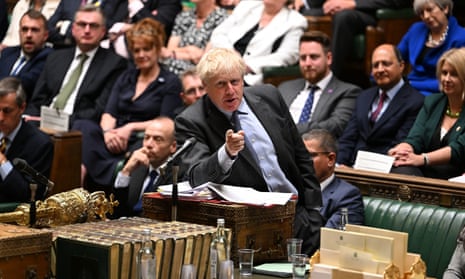 British Prime Minister Boris Johnson speaks during Prime Minister's Questions in the House of Commons