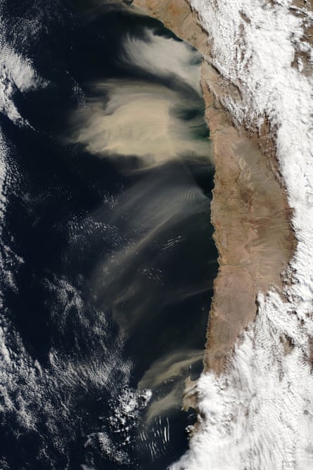 Dust storm off of Chile