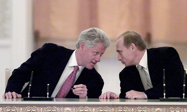 Bill Clinton and Vladimir Putin