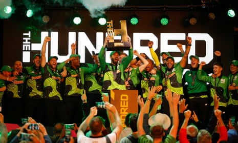 Southern Brave players celebrate with the trophy after winning The Hundred Final 