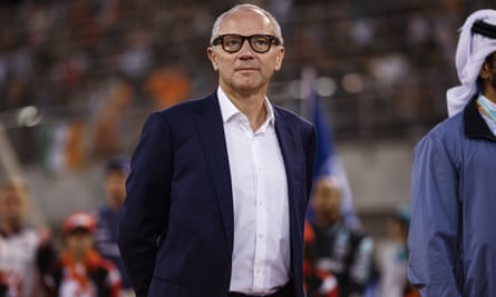 Stefano Domenicali, chief executive of Formula One, at the 2024 Bahrain Grand Prix