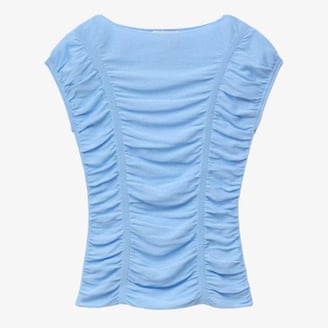 &Other stories blue ruffled capped sleeve top