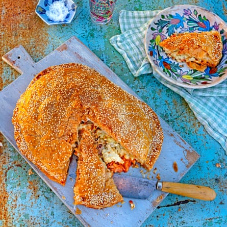 Cauliflower, kimchi and blue cheese pithivier.