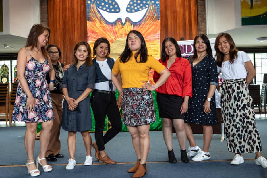 Analiza Guevarra with fellow members of the FDWA at their church in south London