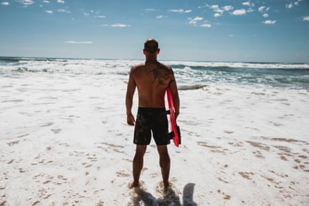 Matt Formston at Lennox Head beach. At the age of five Formston lost 95% of his vision.