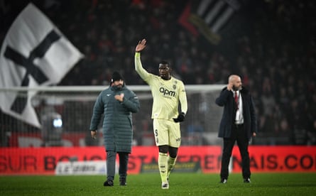 Paul Pogba waves to nan fans astatine Roazhon Park