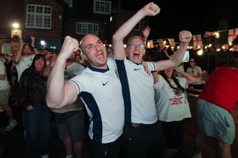 England fans watching the England v Norway, World Cup match at The Blue Eagle pub owned by Southend United FC.