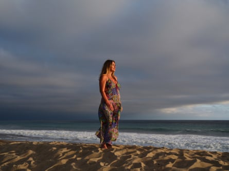 Angela Harger Thompson photographed on the beach in California