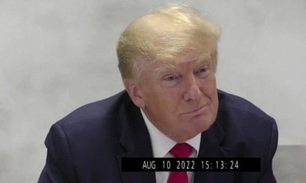Donald Trump repeatedly invoked the constitutional right against self-incrimination in New York footage from late last summer.