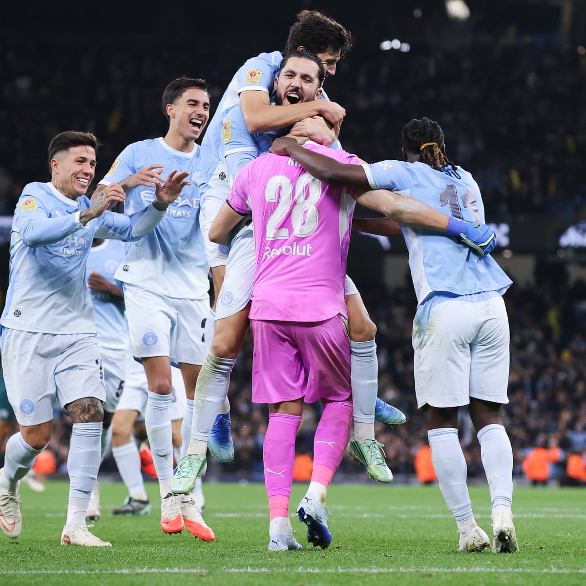 Rulli’s heroics earn Manchester City shootout success against Brighton