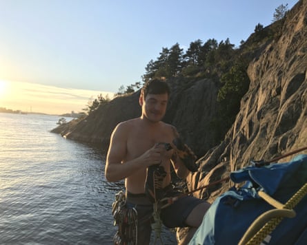 Paul Sagar in Nyckelviken crag, Sweden, in 2022.