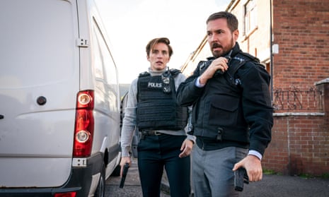 Vicky McClure as DI Kate Fleming and Martin Compston as DI Steve Arnott in Line of Duty.
