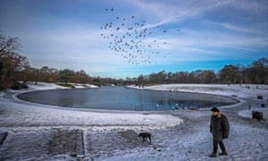 Freezing conditions at Liverpool’s Sefton Park Lake