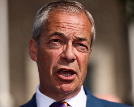 Nigel Farage talking to media after the results of the local elections