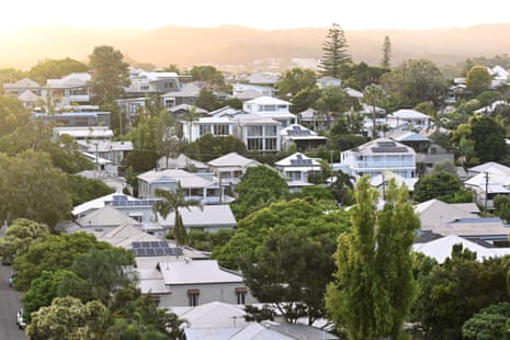 An aerial view of a Brisbane suburb