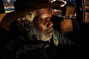 Portrait of a man in a car