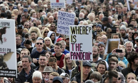 A protest in London against vaccination and coronavirus measures