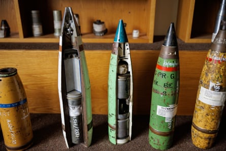Munitions on display in 11EOD’s museum at their base at MOD Ashchurch.