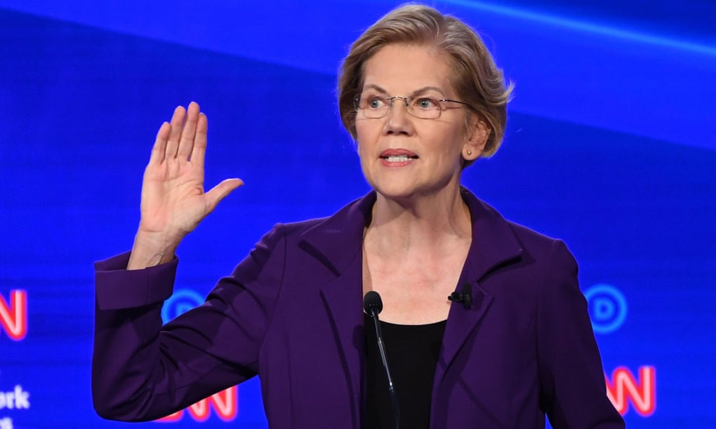 Elizabeth Warren speaks during the fourth Democratic primary debate in Westerville, Ohio.