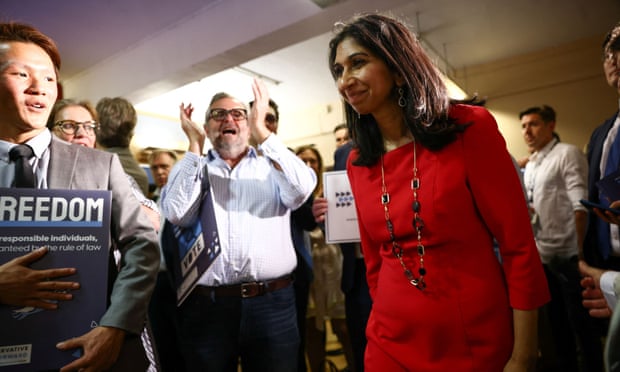 Attorney general and Conservative leadership candidate Suella Braverman attends the Conservative Way Forward launch event in London.