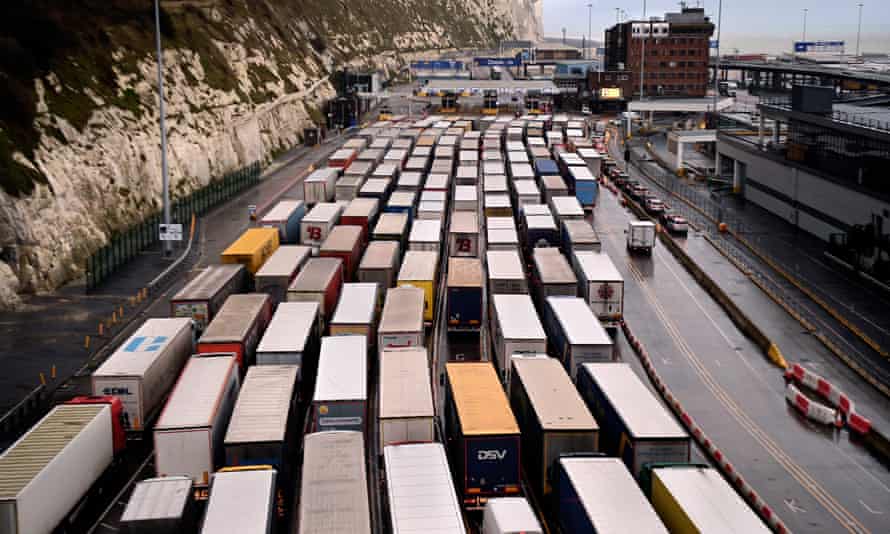 The first year of Brexit saw uncertainty and friction in the UK’s trading links with the EU, including delays at ports such as Dover.