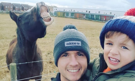 David Bellis and his son, Jacob, with horse Betty