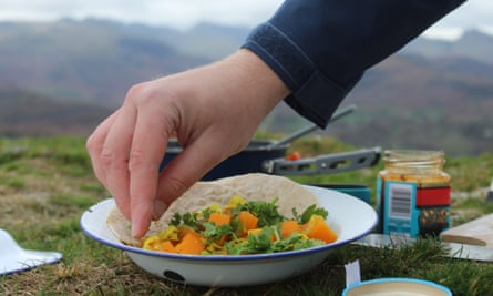 Cabbage and butternut squash sabzi on Black Fell.