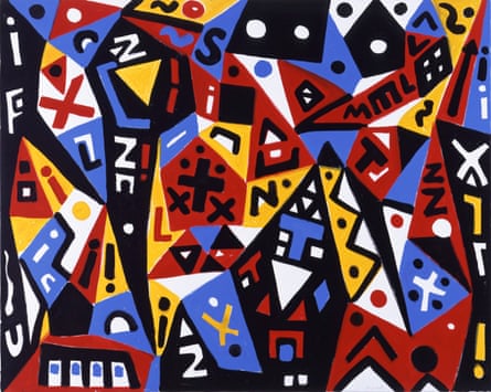 Stadt der Erinnerungen (City of Memories), an acrylic on canvas from 2005, typified AR Penck’s later, more colourful palette.
