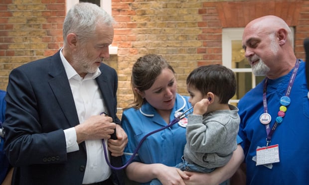 Labour leader Jeremy Corbyn campaigning at the Florence Nightingale Museum, St Thomas’ hospital in London.